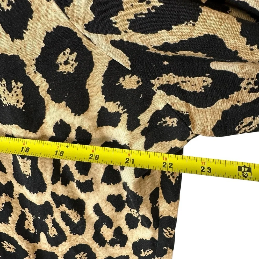 Big Dart Cheetah Print Long Sleeve Blouse Women’s XL black brown UK 20 - Picture 5 of 7